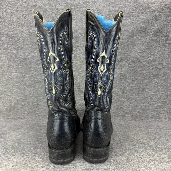 ✅Verthali Exotic Western Boots 🖤Black Ostrich Leather Cowboy Boots Mens Size 10 - Picture 11 of 13